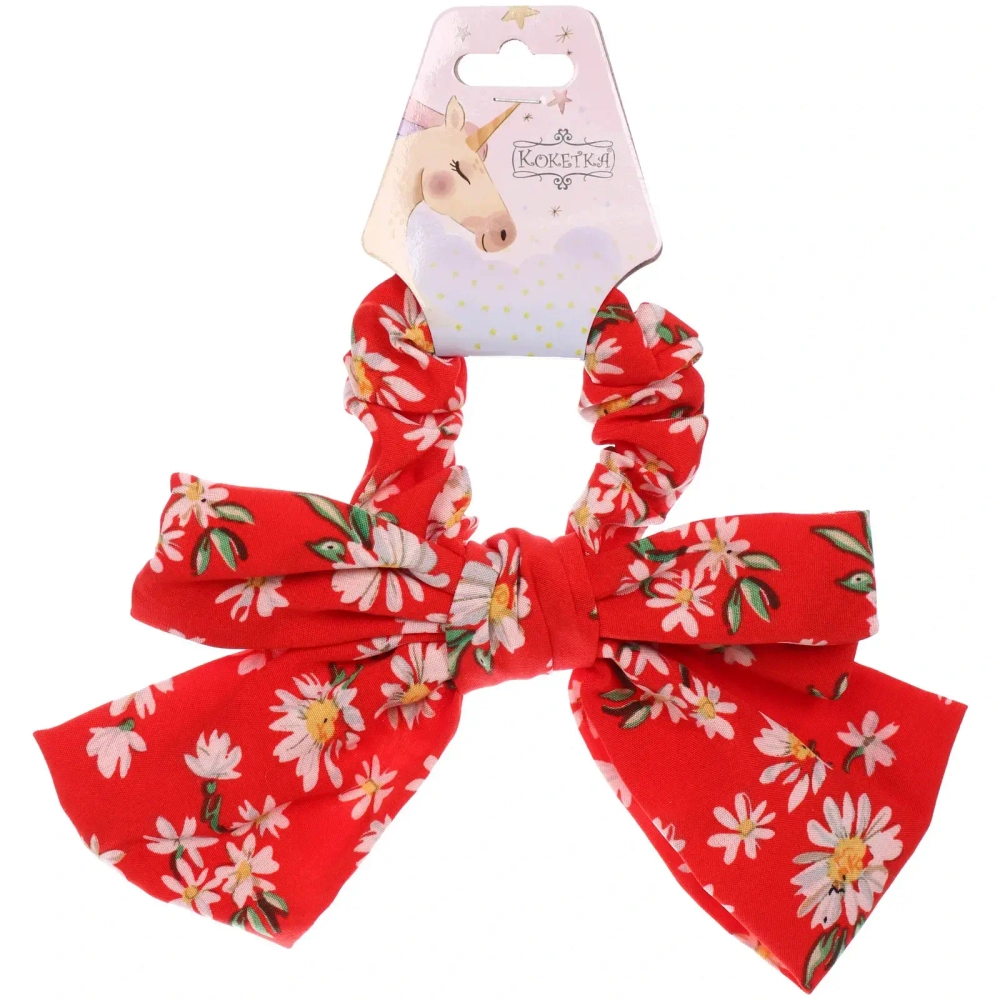 Резинка для волос «ПЕРСЕЯ», ромашки, микс 6 цветов, d-8,5см (подвес Кокетка Единорог)