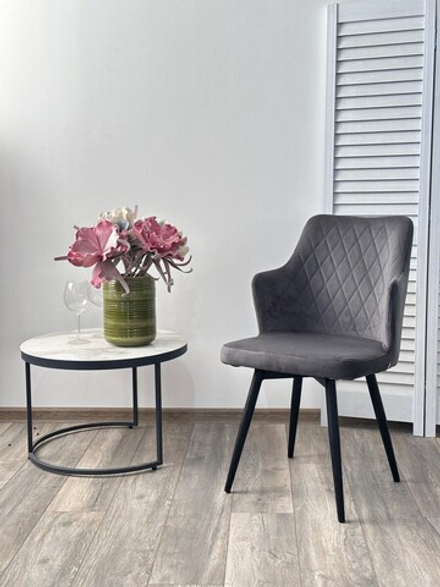 Стул ХАНТ 360, цвет Дива-10 Темно-серый, велюр / черный каркас М-City