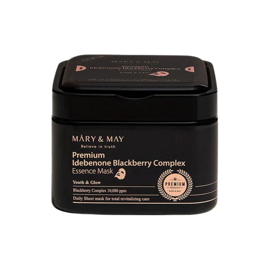 Mary&May Набор тканевых масок с идебеноном и ягодным комплексом - Premium Idebenone Blackberry Complex Ampoule Mask 20 шт