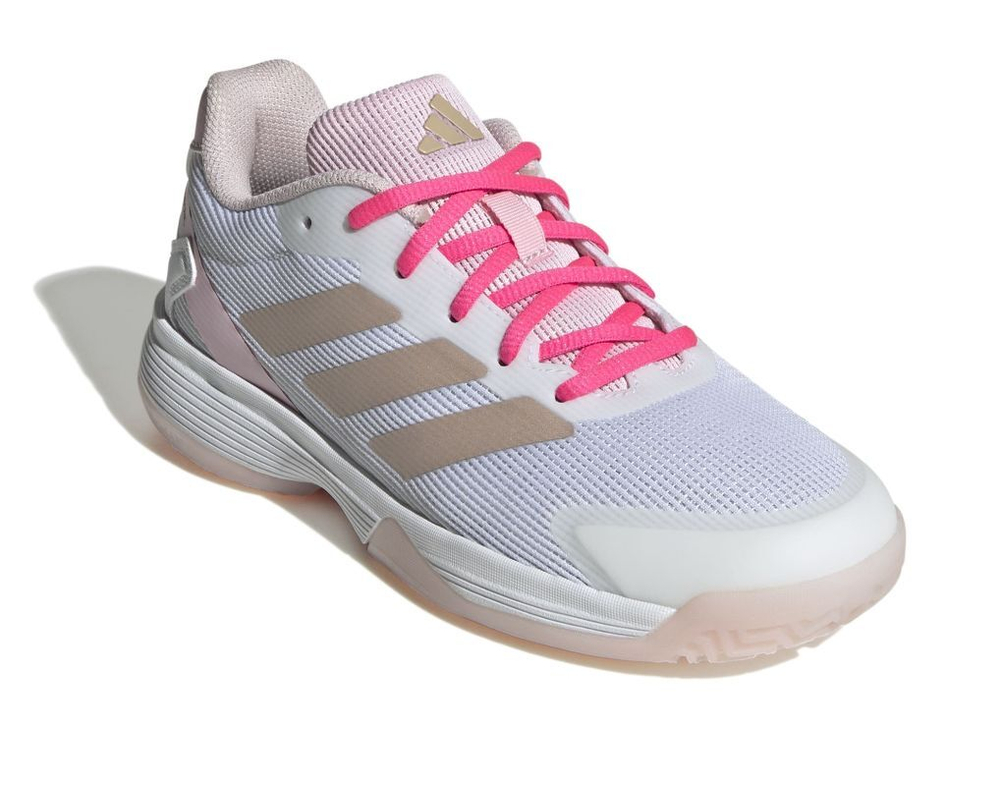 Детские теннисные кроссовки Adidas Ubersonic K - off white/silver metallic/powder plum