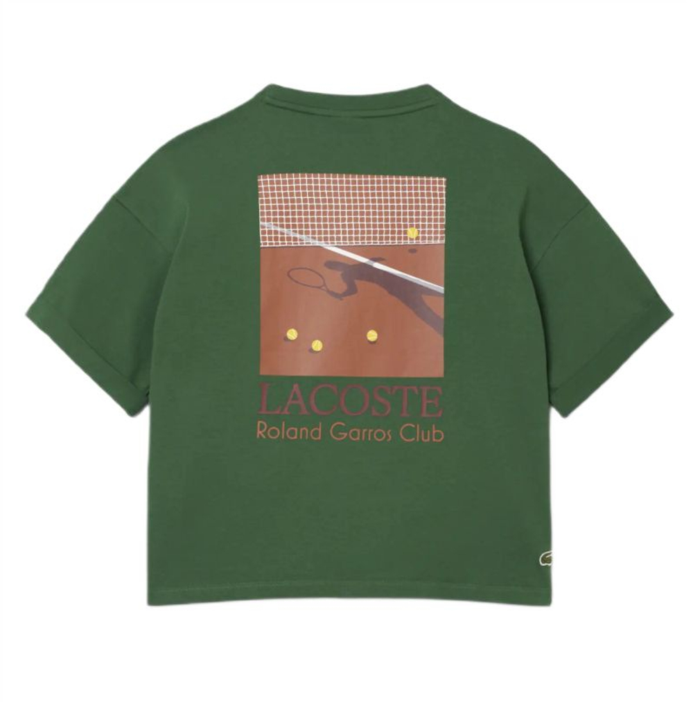 Женская теннисная футболка Lacoste Roland-Garros Edition Graphic - green