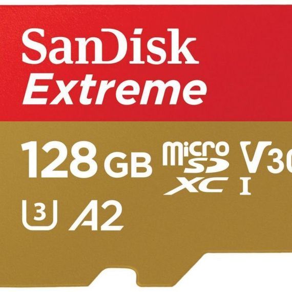 Карта памяти SanDisk Extreme microSDXC 128GB + SD Adapter 160МB/s, Class 10 UHS-I U3 (SDSQXA1-128G-GN6MA)