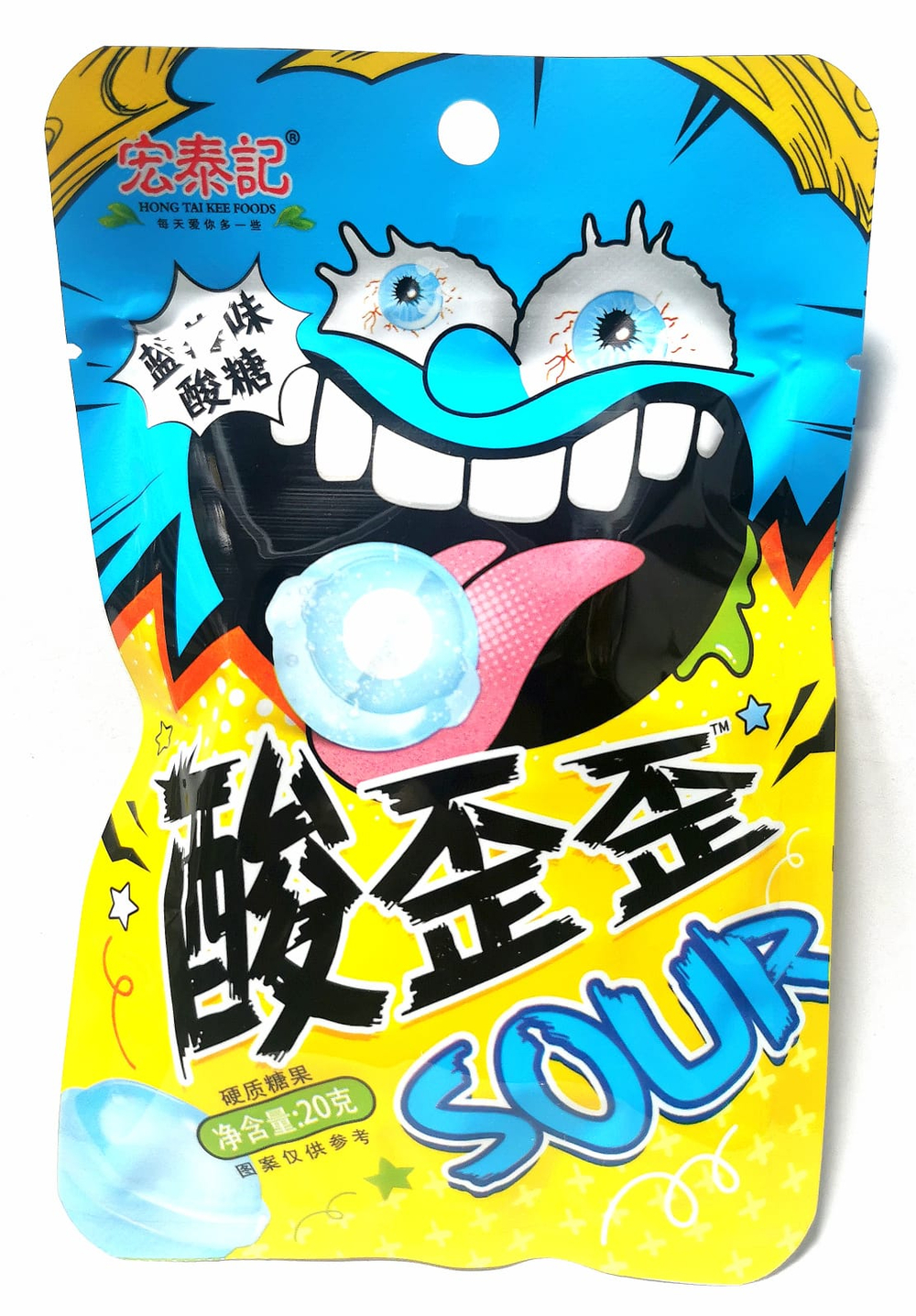 Карамель Hong Tai Kee Foods SOUR с кислым вкусом ЧЕРНИКА 20гр 20шт