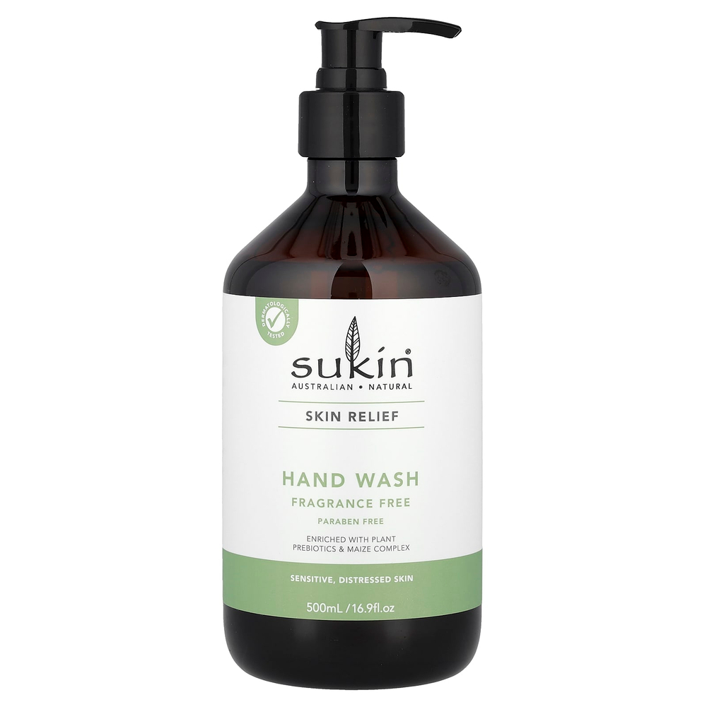 Sukin, Skin Relief, для мытья рук, для чувствительной, проблемной кожи, без отдушек, 500 мл (16,9 жидк. Унции)