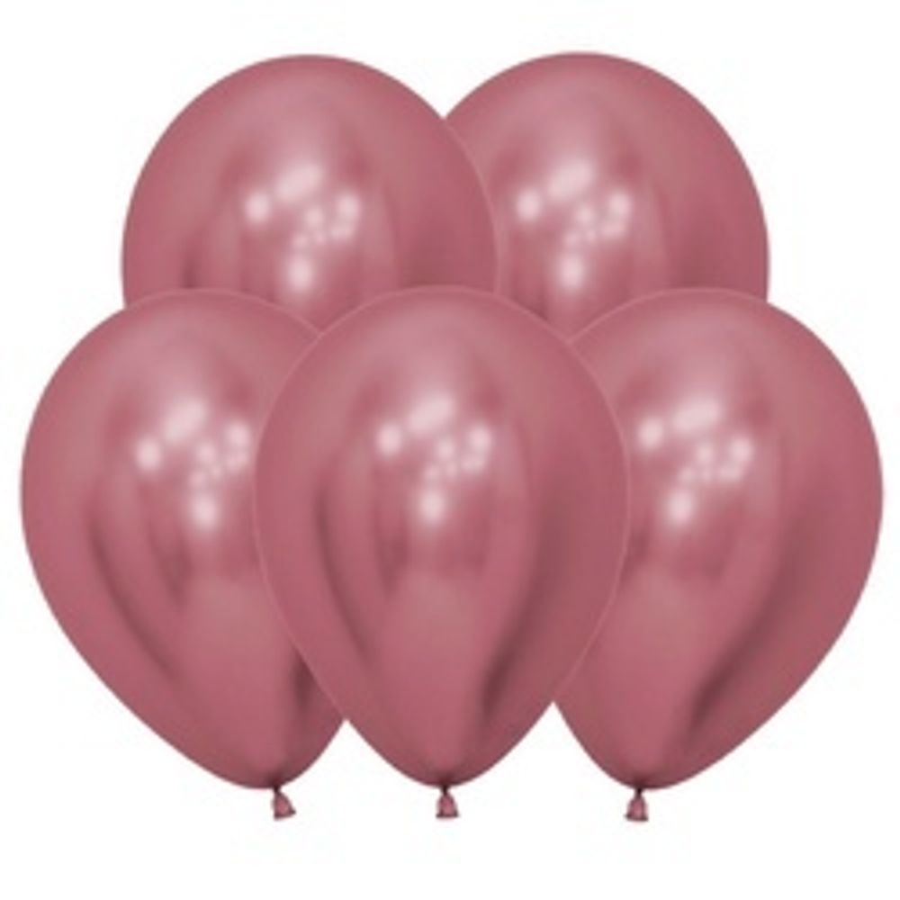 Шар (12"/30 см) Reflex, Зеркальный блеск, Розовый (909), хром 12 шт.