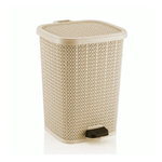 Мусорное ведро с педалью 12 лт ВЯЗАННЫЙ УЗОР бежевый
