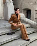 Брюки-клеш вельвет, Коричневый