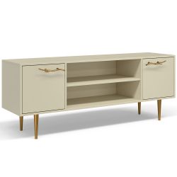 Тумба под ТВ Арт Колор matte 155см Стайл Голд Серый шелк матовый