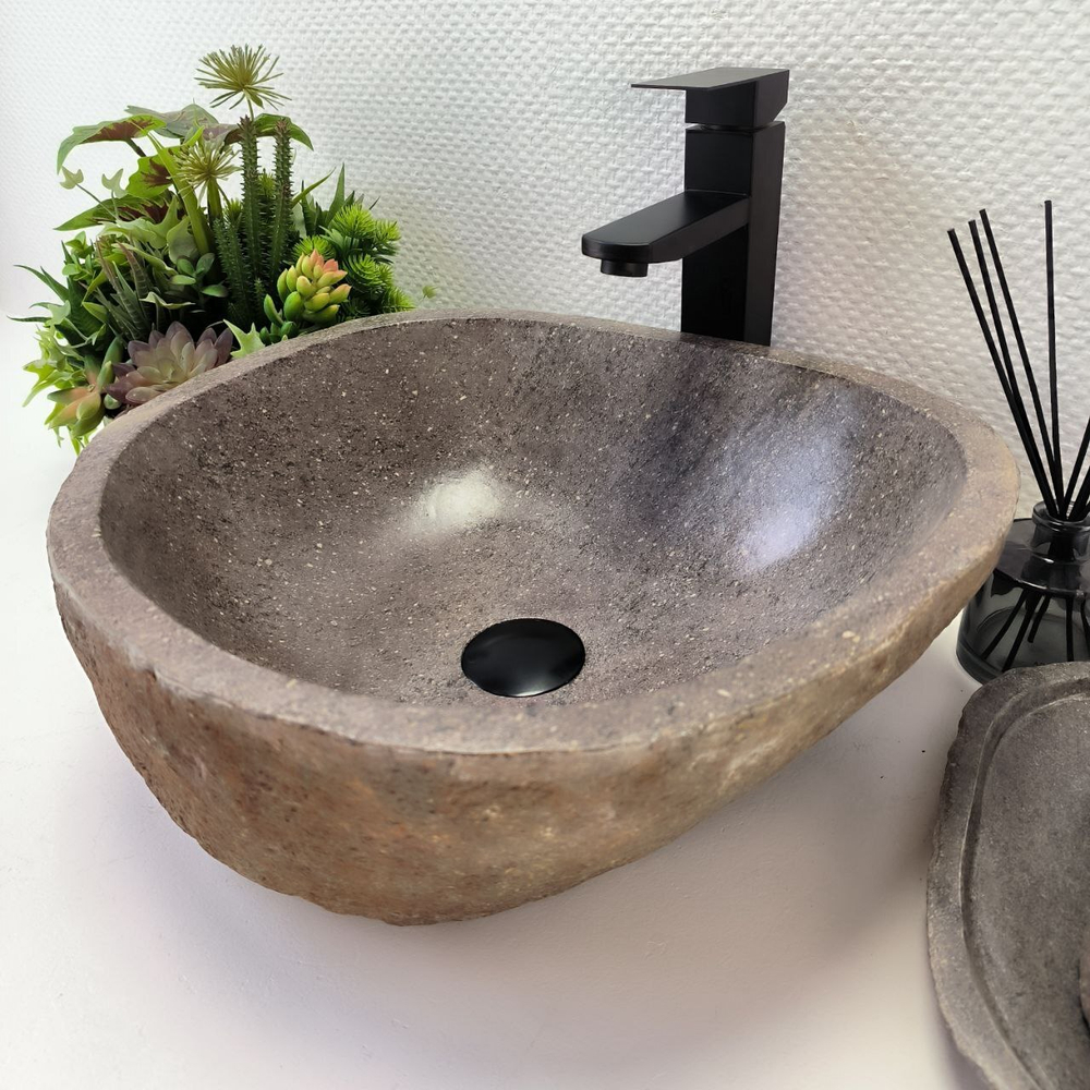 Раковина из речного камня RS-63856 (42*40*15) 0121