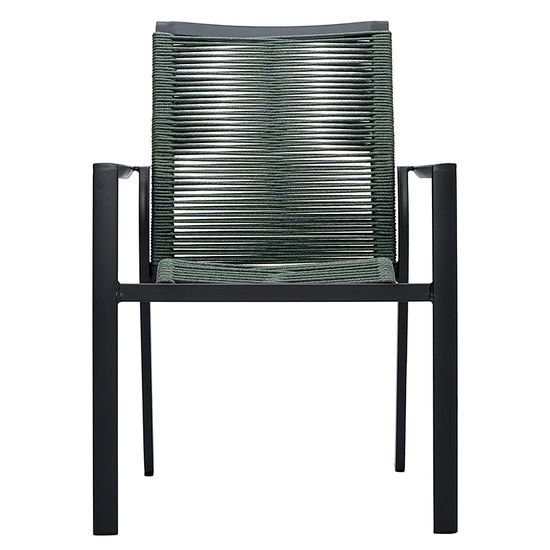 Стул уличный Ronald серо-зеленый из металла и шнура