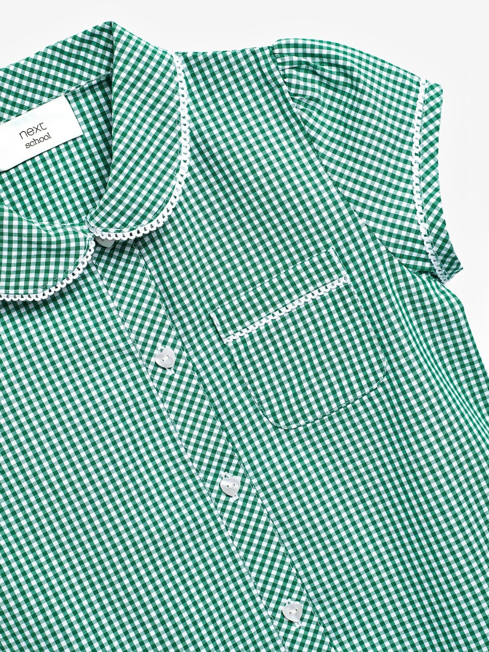 Платье школьное для девочки Next 144-354, Белый, Зеленый