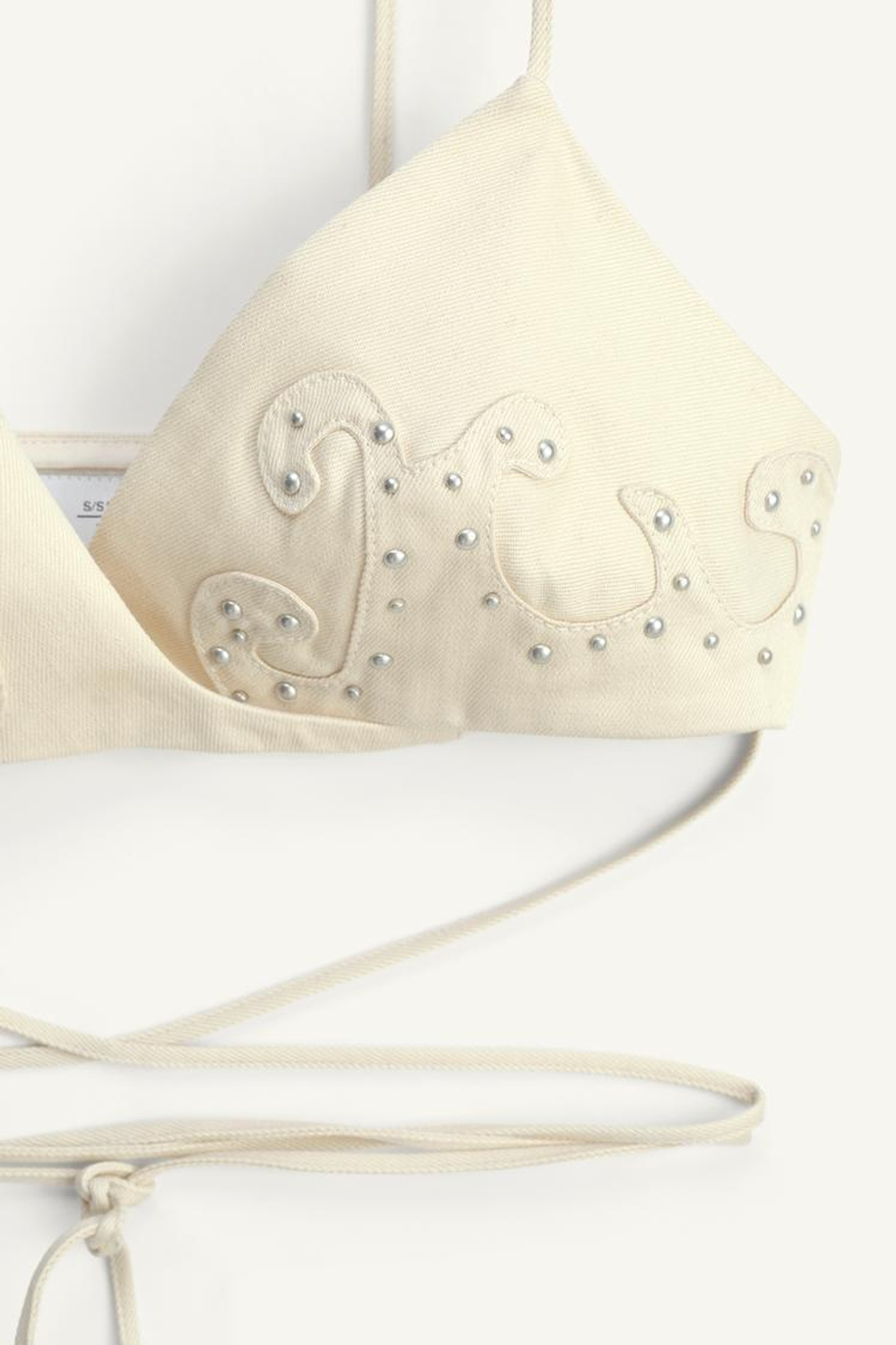 ZARA ТОП С КОНТРАСТНЫМИ ДЕТАЛЯМИ, БЕЖЕВЫЙ