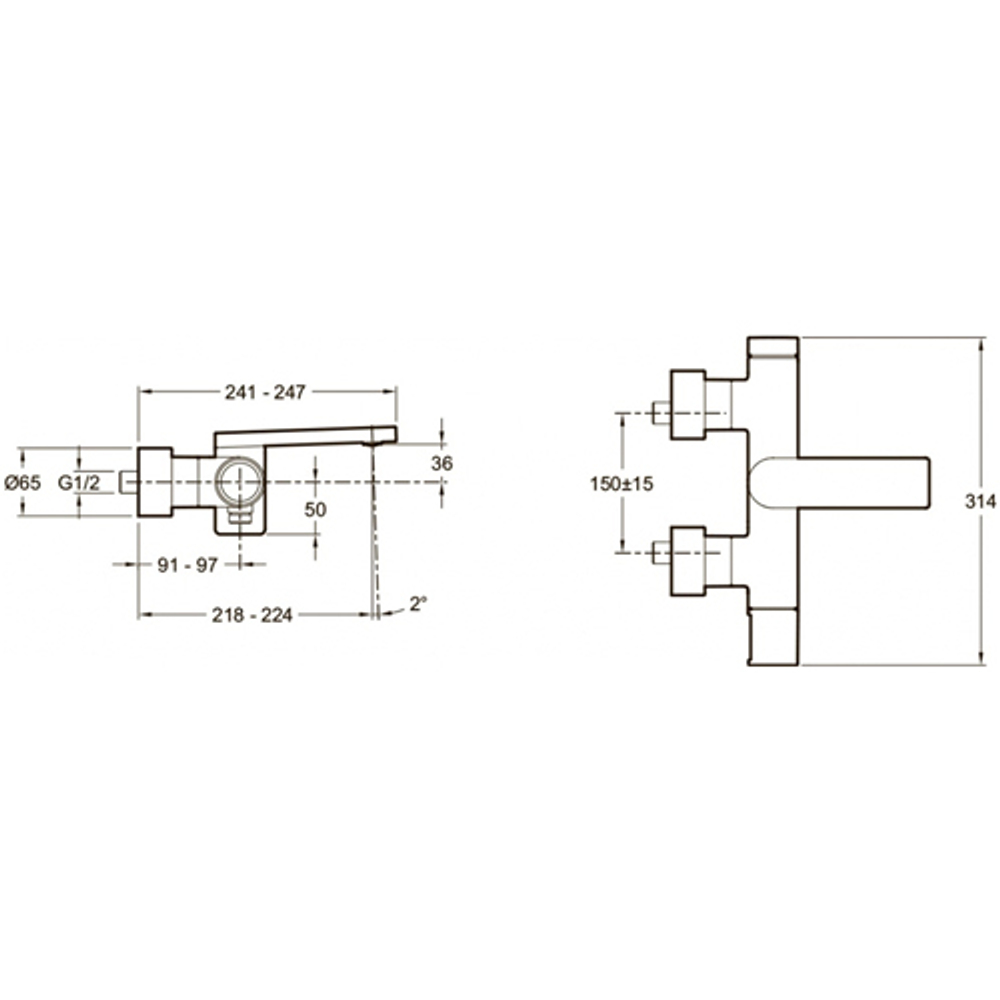 Смеситель для ванны Jacob Delafon Composed E73095-CP схема