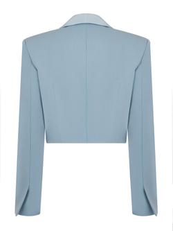 Жакет короткий с лацками из атласа