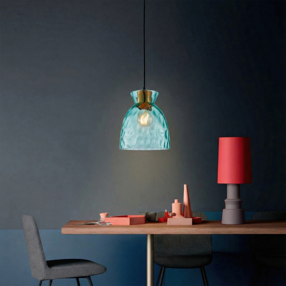 806114 Подвес NUBELLA 1х12W (led) E27 ЧЕРНЫЙ/БРОНЗА/ГОЛУБОЙ