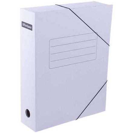 Папка архивная на резинках 75мм, микрогофрокартон, Спейс, белая