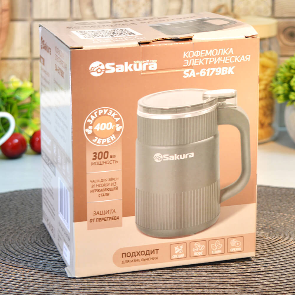 Кофемолка Sakura SA-6179BK 300Вт 400г черная