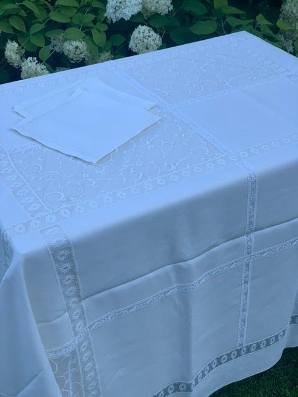 Скатерть 180x300 и 12 салфеток Palombella PM Elite молочные