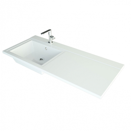 Умывальник "Cosmos-110*48" ш*г левый, с переливом, с кронштейнами (Andrea)