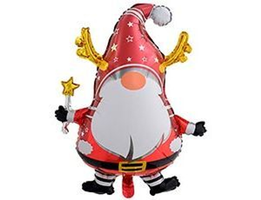 К ФИГУРА Гном красный с рогами 29"/ 74CM. Б88