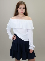 Блузка школьная с воланом на резинке