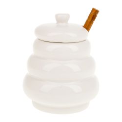 Медовница с ложкой " " 10*10*12см. v=380мл. (подарочная упаковка)