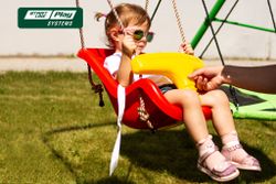 Качели SLP SYSTEMS 2 секции + сиденье с фиксацией красно-желтое + сиденье гибкое желтое