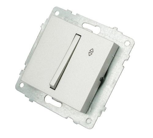 Выключатель 1-кл прох OVIVO 10А серебряный узкая клавиша 610-000210-209