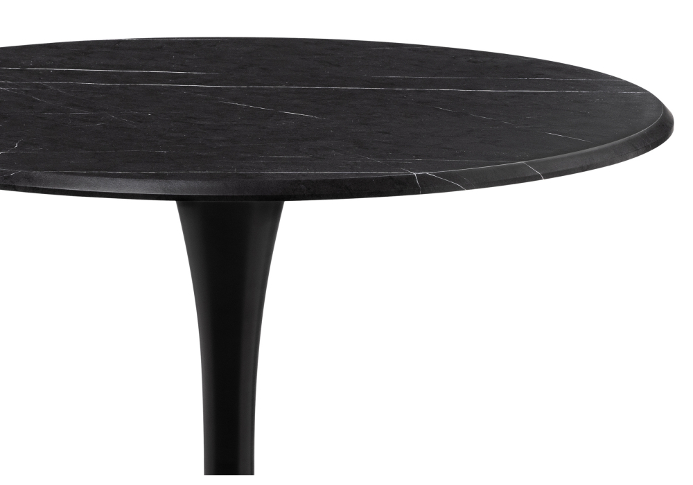 Стол деревянный Woodville Тулип 90х73 мрамор черный, черный, ножки черные