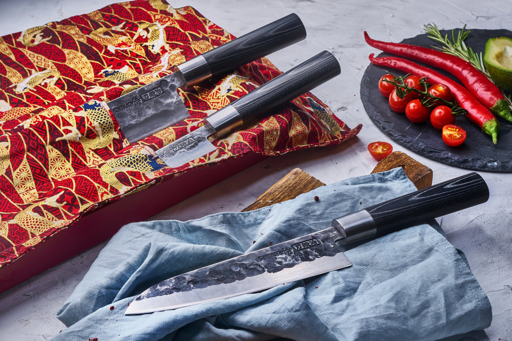 Набор ножей 3шт, гвоздичное масло и салфетка Samura Blacksmith