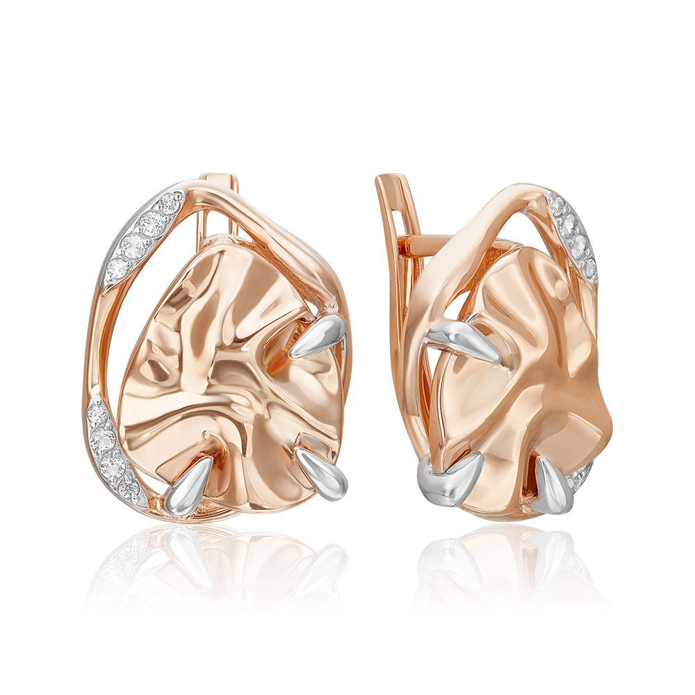 Серьги «Шарм» с английским замком из красного золота c натуральными топазами white 02-5090-00-201-1110