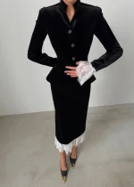 Элегантный жакет из бархата "Imba", Черный