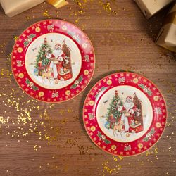 НАБОР ТАРЕЛОК ОБЕДЕННЫХ LEFARD "ДЕД МОРОЗ" 2 ШТ. 27 СМ КРАСНЫЙ (КОР=9НАБ.)