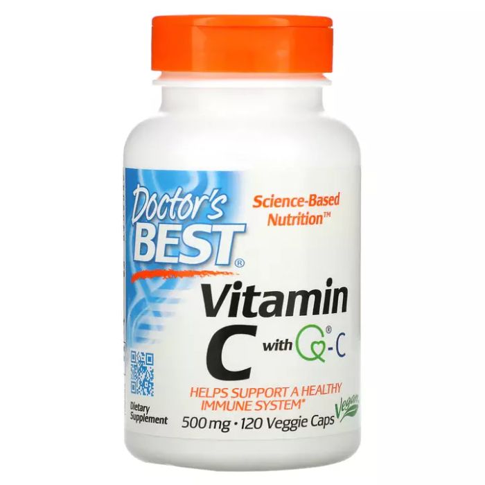 Витамин C с Quali-C, Vitamin C with Q-C 500 mg, Doctor&#39;s Best,  120 капсул