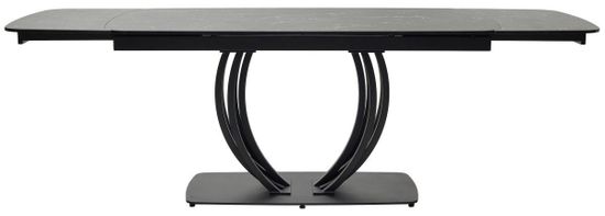 Стол МАТЕРА (MATERA) 160 цвет KL-116 Черный мрамор матовый, итальянская керамика/ ЧЕРНЫЙ