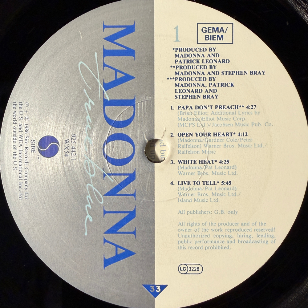 Madonna - True Blue (Германия 1986г.)