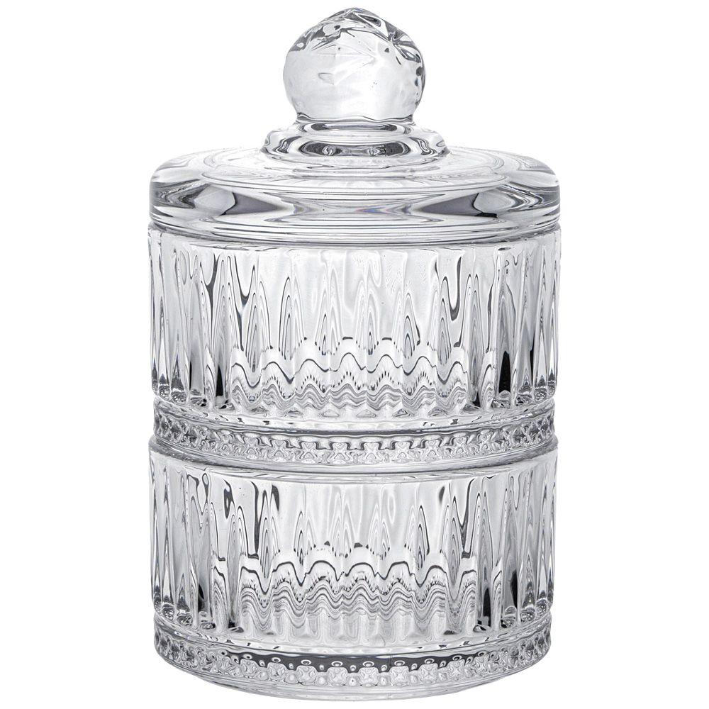 ЕМКОСТЬ ДЛЯ ХРАНЕНИЯ LEFARD С КРЫШКОЙ 2 ЯРУСА "LINES" 8*14 СМ, 180 МЛ (КАЖДАЯ)