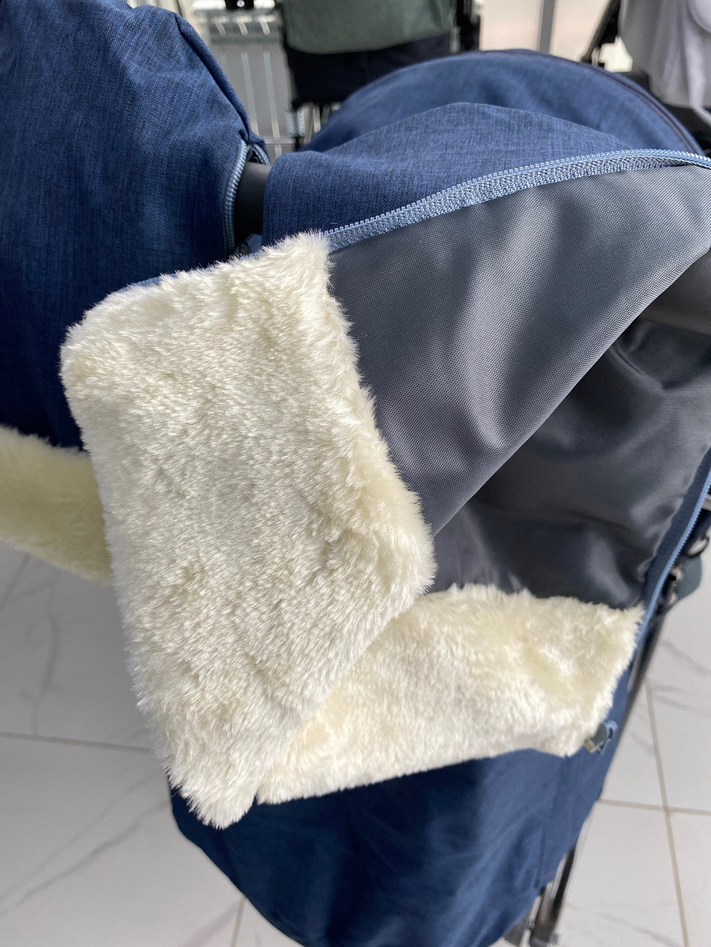 Санки - коляска Galaxy kids 3-3С синий джинс арт. GK-3-3ССИД