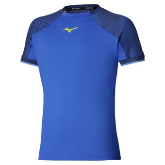 Мужская теннисная футболка Mizuno Stargazer Shadow Short-Sleeve - dazzling blue