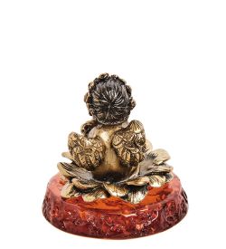 Народные промыслы AM-2837 Фигурка «Ангел на цветочке» (латунь, янтарь)