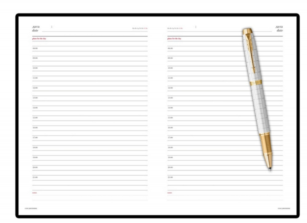 Подарочный набор: Ручка роллер Parker IM Premium T318 Pearl GT, цвет чернил черный и золотистый ежедневник с золотым срезом