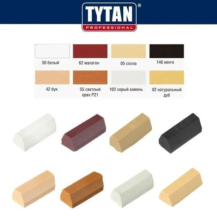 TYTAN PROFESSIONAL мягкий воск для реставрации дерева и мебели, 55 светлый орех 7,5гр