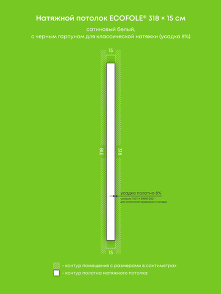 Натяжные потолки 0.5 м2, 8.6 м2
