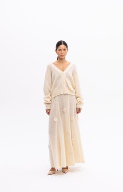 Молочный кардиган из мохера