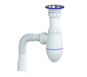 Сифон для тюльпана, умывальника прикручивающийся выпуск 1 1/4" (Ø 32) винт 6x85 нержавеющая Unicorn М220