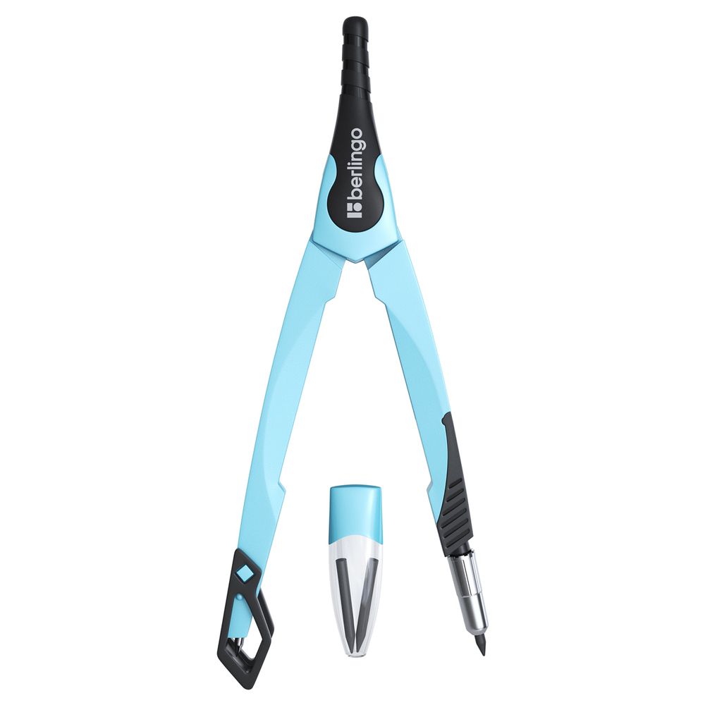 Готовальня 2 предмета, циркуль 135мм Berlingo Instinct, аквамарин, пластиковый футляр