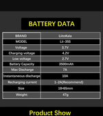Аккумулятор 18650 -3500mAh LiitoKala Lii-35S (2шт/уп)