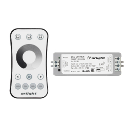 Диммер SMART-DIM-SET-RING (12-24V, 1x8A, ПДУ 2.4G) (Arlight, IP20 Пластик, 5 лет) 034786