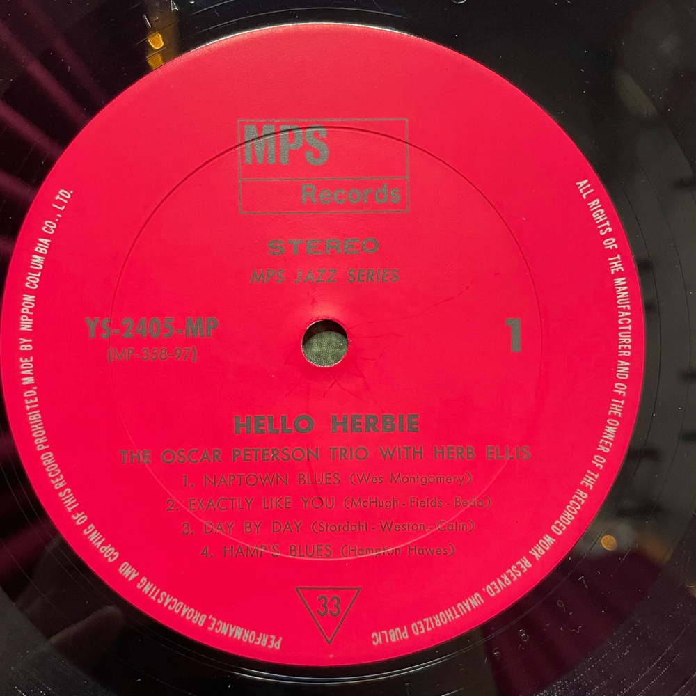 Винтажная виниловая пластинка LP The Oscar Peterson Trio With Herb Ellis Hello Herbie (Japan 1970) (No Obi)