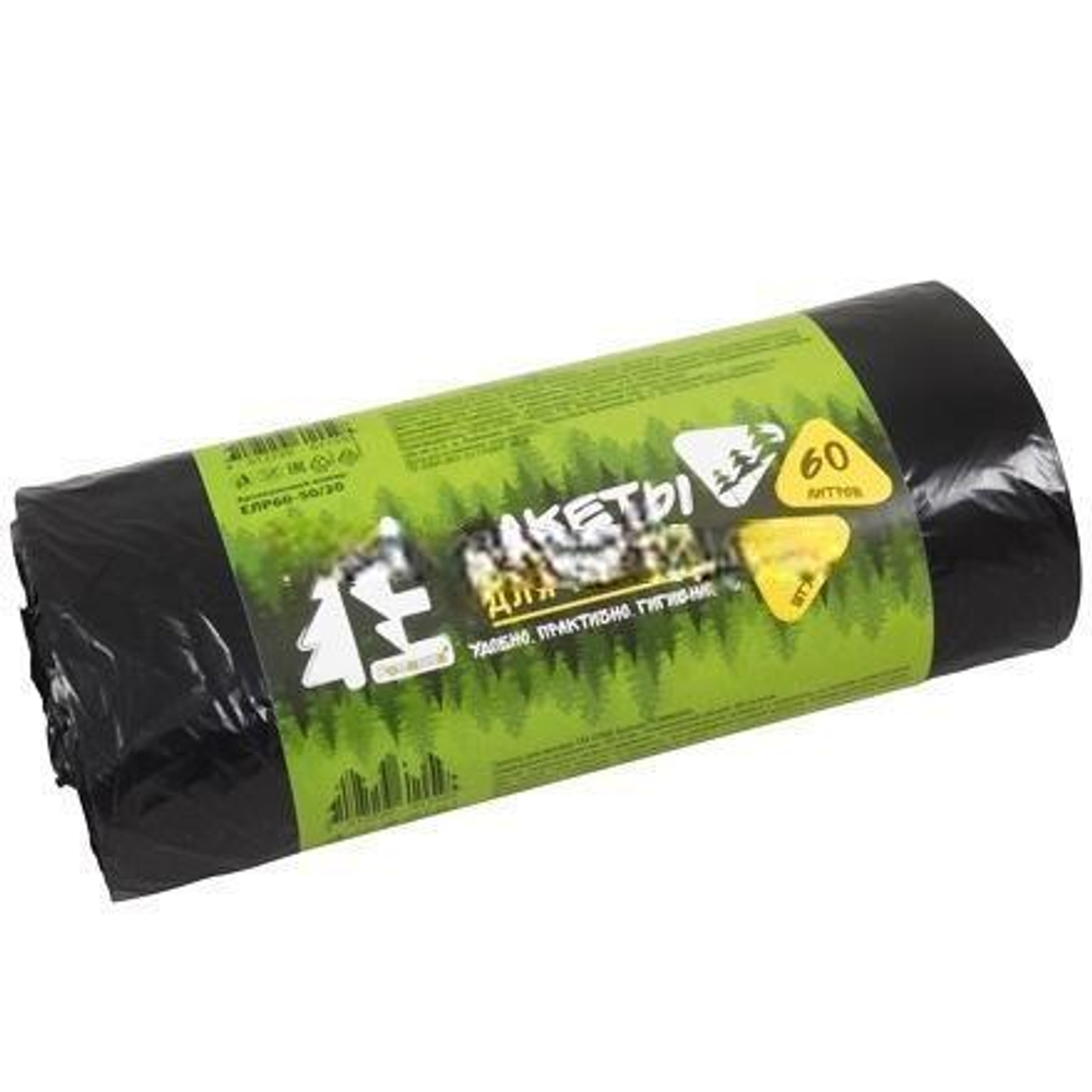 Мешок д/мусора ПНД 60 л (50 шт.) рулон "Ё-РОМАШКА" (1/20 шт.) ЕЛР60-50/20